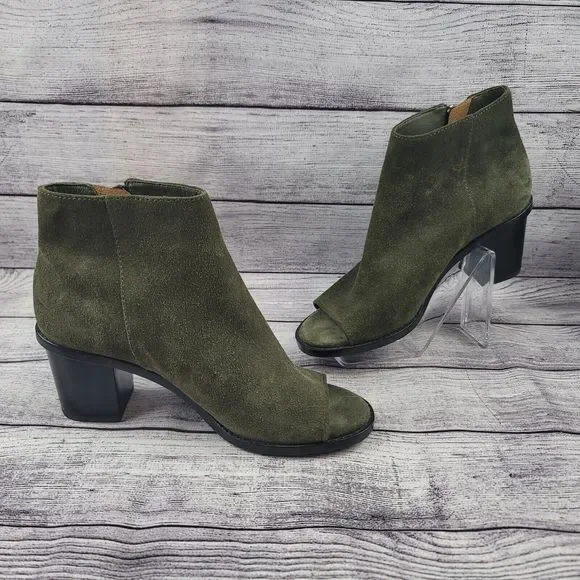 FRYE Women’s Brielle Zip Peep Toe Bootie Boot Forest Size 7 M - Picture 2 of 7